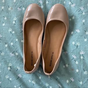 Nude Pleather Flats - Size 6